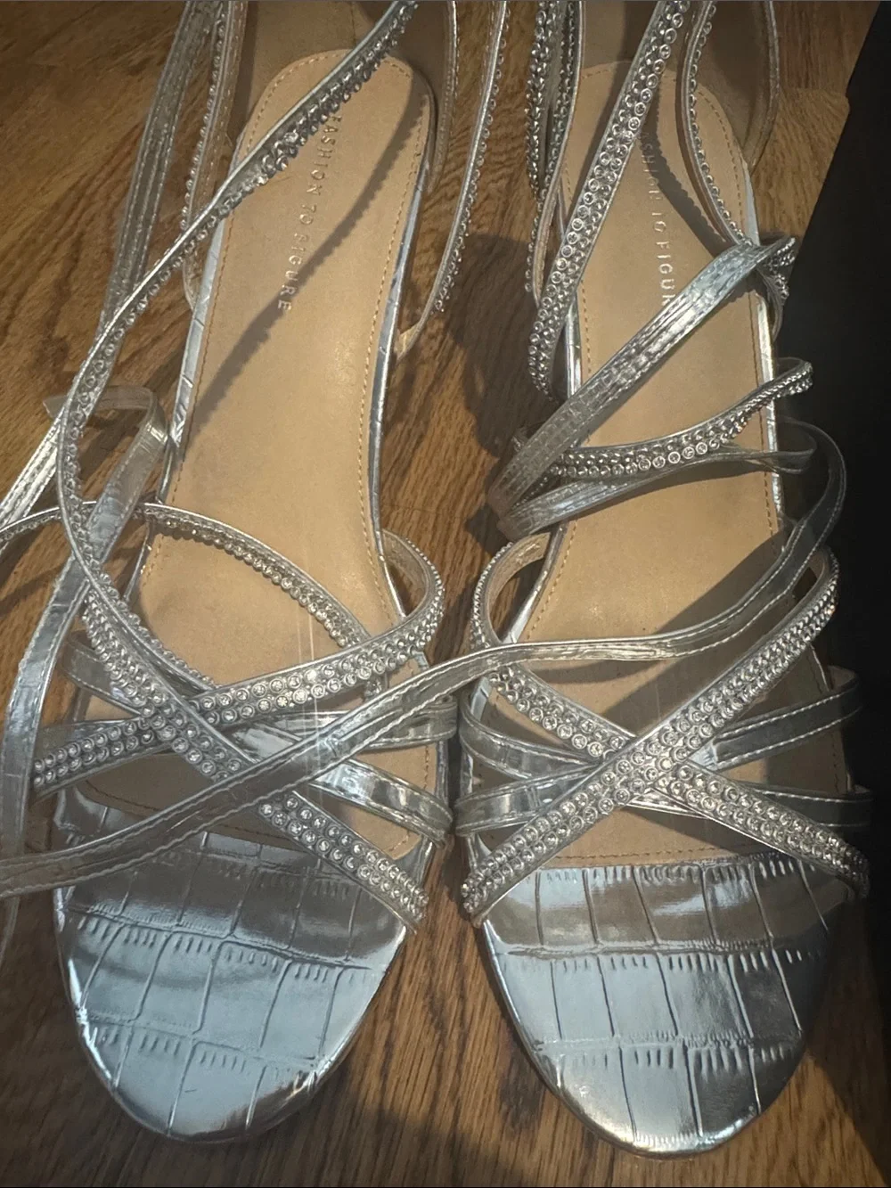 Fashion to Figure Silver Strappy Lace-Up Heeled Sandals